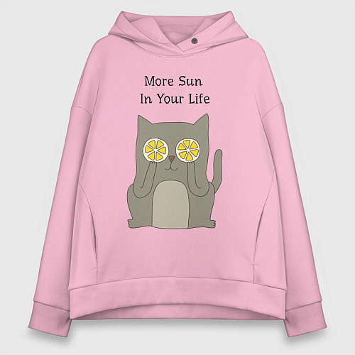 Женское худи оверсайз More Sun In Your Life / Светло-розовый – фото 1