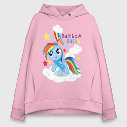 Толстовка оверсайз женская Rainbow Dash, цвет: светло-розовый