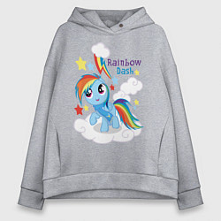 Толстовка оверсайз женская Rainbow Dash, цвет: меланж