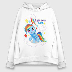 Толстовка оверсайз женская Rainbow Dash, цвет: белый