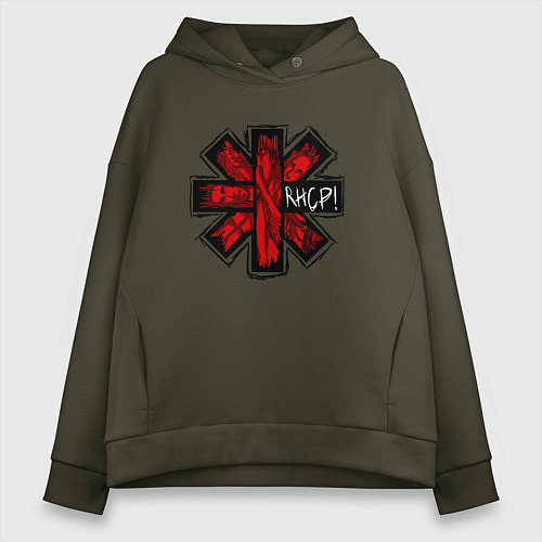Женское худи оверсайз Red Hot Chili Peppers / Хаки – фото 1