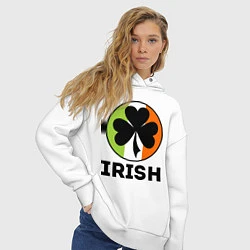 Толстовка оверсайз женская Irish - цвет флага, цвет: белый — фото 2