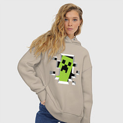 Толстовка оверсайз женская Crash Minecraft, цвет: миндальный — фото 2