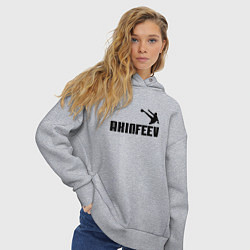 Толстовка оверсайз женская Akinfeev Style, цвет: меланж — фото 2