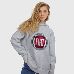 Толстовка оверсайз женская FIAT logo, цвет: меланж — фото 2