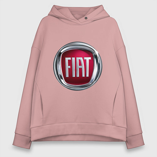 Женское худи оверсайз FIAT logo / Пыльно-розовый – фото 1