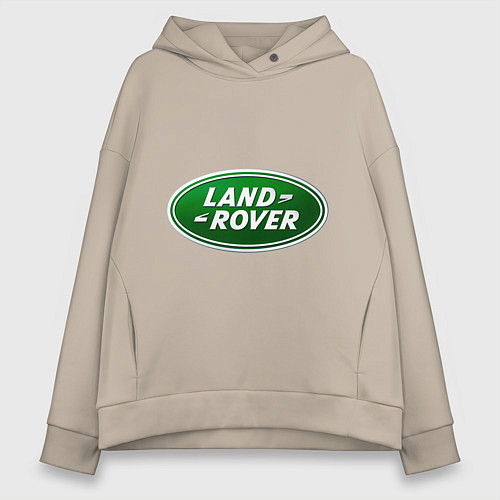 Женское худи оверсайз Logo Land Rover / Миндальный – фото 1