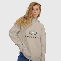 Толстовка оверсайз женская Logo Infiniti, цвет: миндальный — фото 2