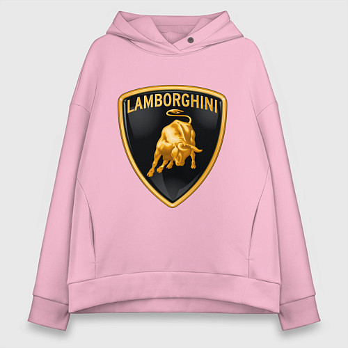 Женское худи оверсайз Lamborghini logo / Светло-розовый – фото 1