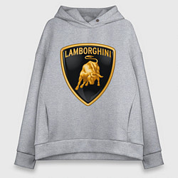 Толстовка оверсайз женская Lamborghini logo, цвет: меланж