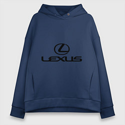 Толстовка оверсайз женская Lexus logo, цвет: тёмно-синий