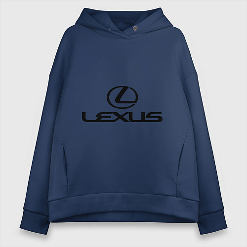 Женское худи оверсайз Lexus logo / Тёмно-синий – фото 1