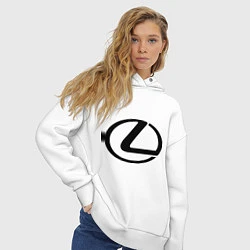 Толстовка оверсайз женская Logo lexus, цвет: белый — фото 2