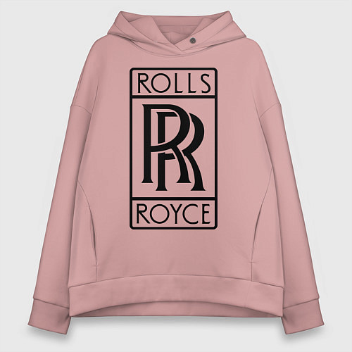 Женское худи оверсайз Rolls-Royce logo / Пыльно-розовый – фото 1