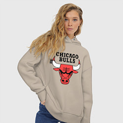 Толстовка оверсайз женская Chicago Bulls, цвет: миндальный — фото 2