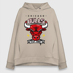 Толстовка оверсайз женская Chicago Bulls est. 1966, цвет: миндальный