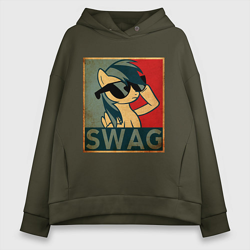 Женское худи оверсайз SWAG Pony / Хаки – фото 1