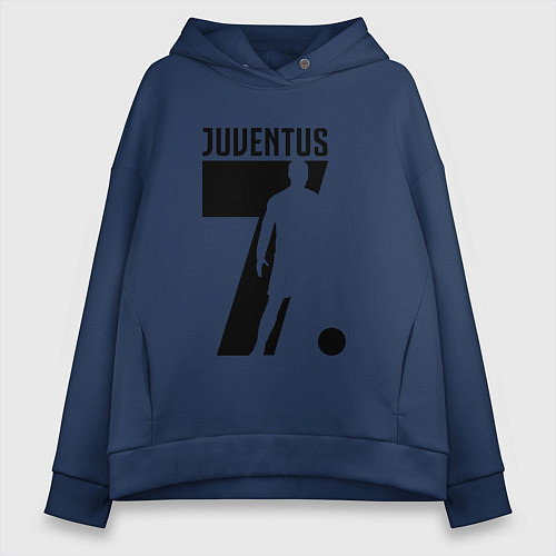 Женское худи оверсайз Juventus: Ronaldo 7 / Тёмно-синий – фото 1