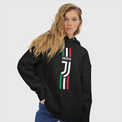 Толстовка оверсайз женская FC Juventus: Italy, цвет: черный — фото 2