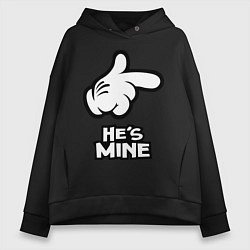 Толстовка оверсайз женская He's mine hand, цвет: черный