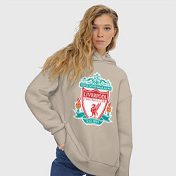 Толстовка оверсайз женская Liverpool FC, цвет: миндальный — фото 2