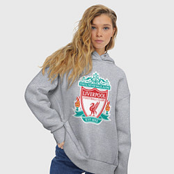 Толстовка оверсайз женская Liverpool FC, цвет: меланж — фото 2