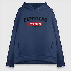 Толстовка оверсайз женская FC Barcelona Est. 1899, цвет: тёмно-синий