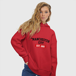 Толстовка оверсайз женская FC Manchester City Est. 1880, цвет: красный — фото 2