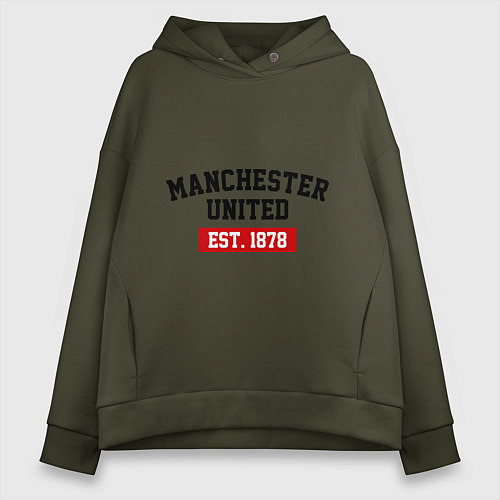Женское худи оверсайз FC Manchester United Est. 1878 / Хаки – фото 1