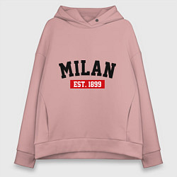 Толстовка оверсайз женская FC Milan Est. 1899, цвет: пыльно-розовый