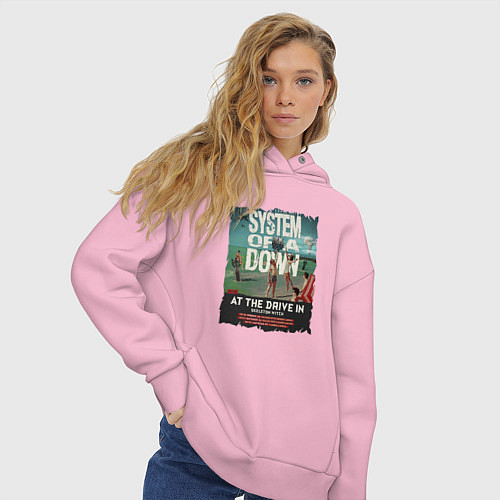Женское худи оверсайз System of a Down / Светло-розовый – фото 3