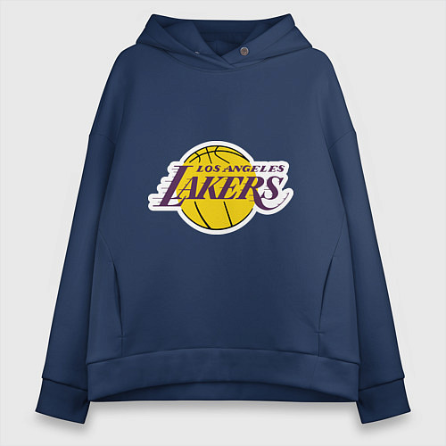 Женское худи оверсайз LA Lakers / Тёмно-синий – фото 1