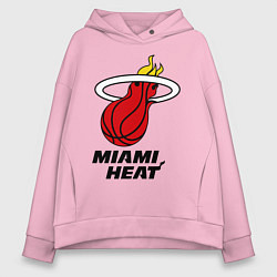 Толстовка оверсайз женская Miami Heat-logo, цвет: светло-розовый