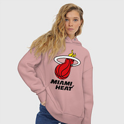 Толстовка оверсайз женская Miami Heat-logo, цвет: пыльно-розовый — фото 2