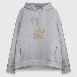 Толстовка оверсайз женская OVO Owl, цвет: меланж