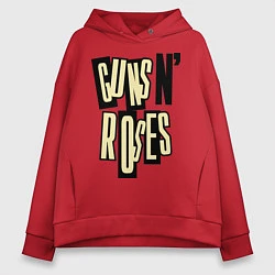 Толстовка оверсайз женская Guns n Roses: cream, цвет: красный