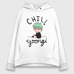 Толстовка оверсайз женская Chill Yoongi, цвет: белый