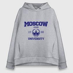 Толстовка оверсайз женская MGU Moscow University, цвет: меланж