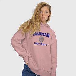 Толстовка оверсайз женская BAUMAN University, цвет: пыльно-розовый — фото 2