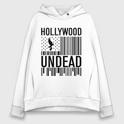 Толстовка оверсайз женская Hollywood Undead: flag цвета белый — фото 1