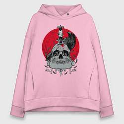 Толстовка оверсайз женская Ворон, цвет: светло-розовый