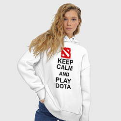 Толстовка оверсайз женская Keep Calm & Play Dota, цвет: белый — фото 2