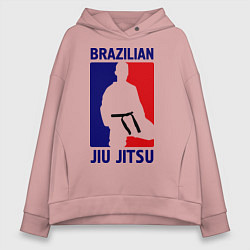 Толстовка оверсайз женская Brazilian Jiu jitsu, цвет: пыльно-розовый