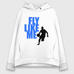 Толстовка оверсайз женская Fly like me, цвет: белый