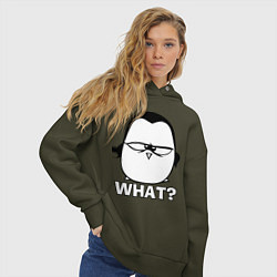 Толстовка оверсайз женская What?, цвет: хаки — фото 2