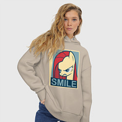 Толстовка оверсайз женская MLP: Smile, цвет: миндальный — фото 2