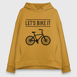 Толстовка оверсайз женская Lets bike it, цвет: горчичный