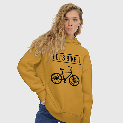 Женское худи оверсайз Lets bike it / Горчичный – фото 3