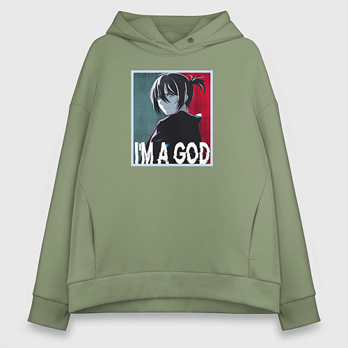 Женское худи оверсайз Бездомный Бог / Авокадо – фото 1