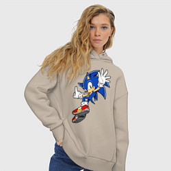 Толстовка оверсайз женская Sonic, цвет: миндальный — фото 2